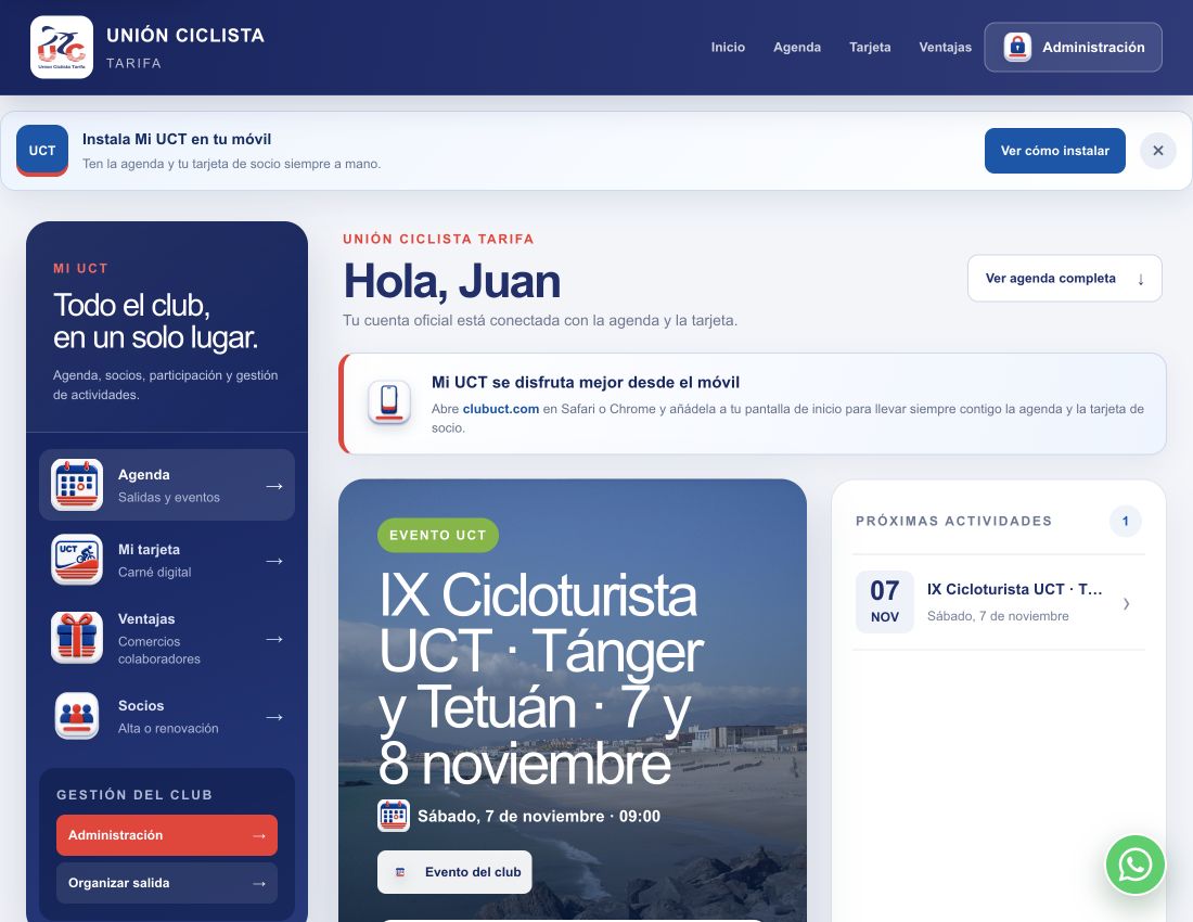 Captura real de la aplicación Mi UCT