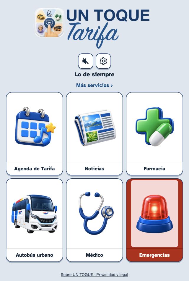 Captura real de UN TOQUE Tarifa