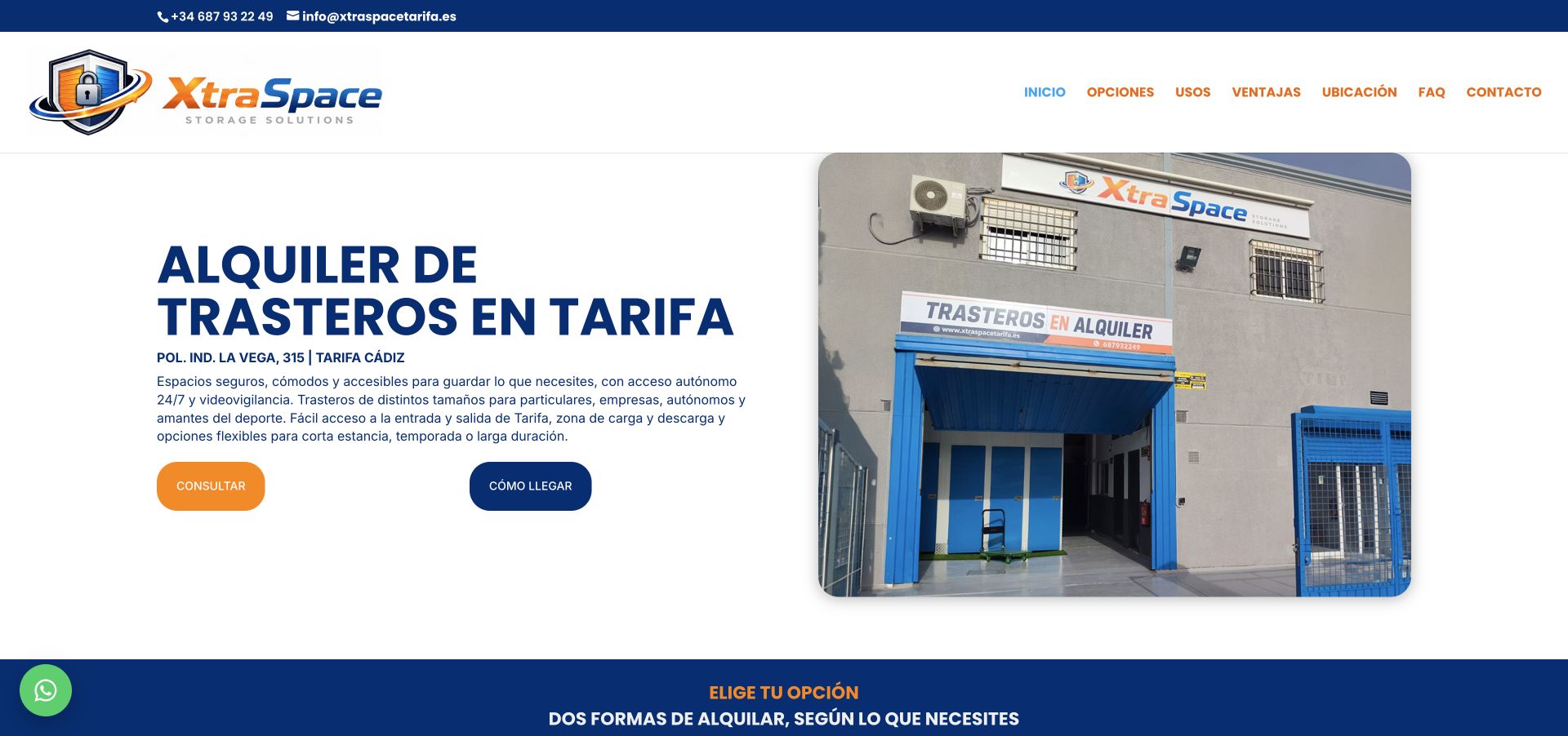 Captura real de Xtra Space Tarifa